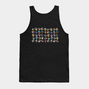 Colorful Pet Paws Pattern Tank Top